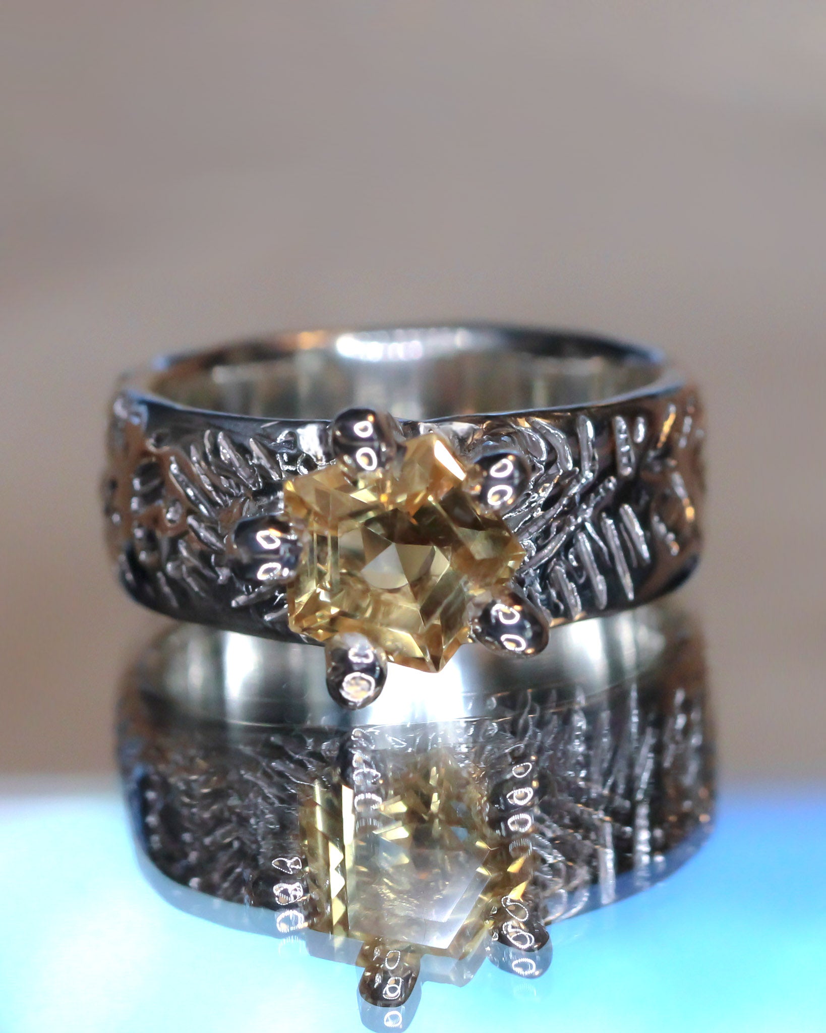 JOJ #3 Citrine Star Ring size 8 3/4
