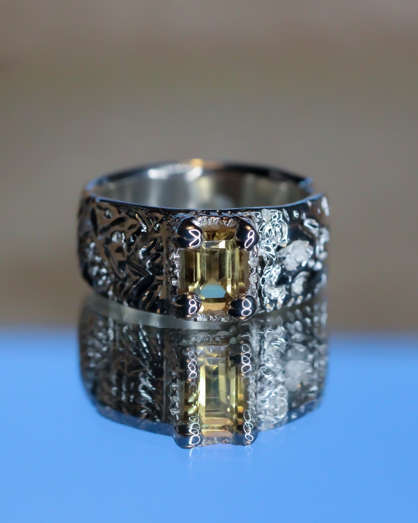 JOJ #3 Baguette Citrine Ring size 8