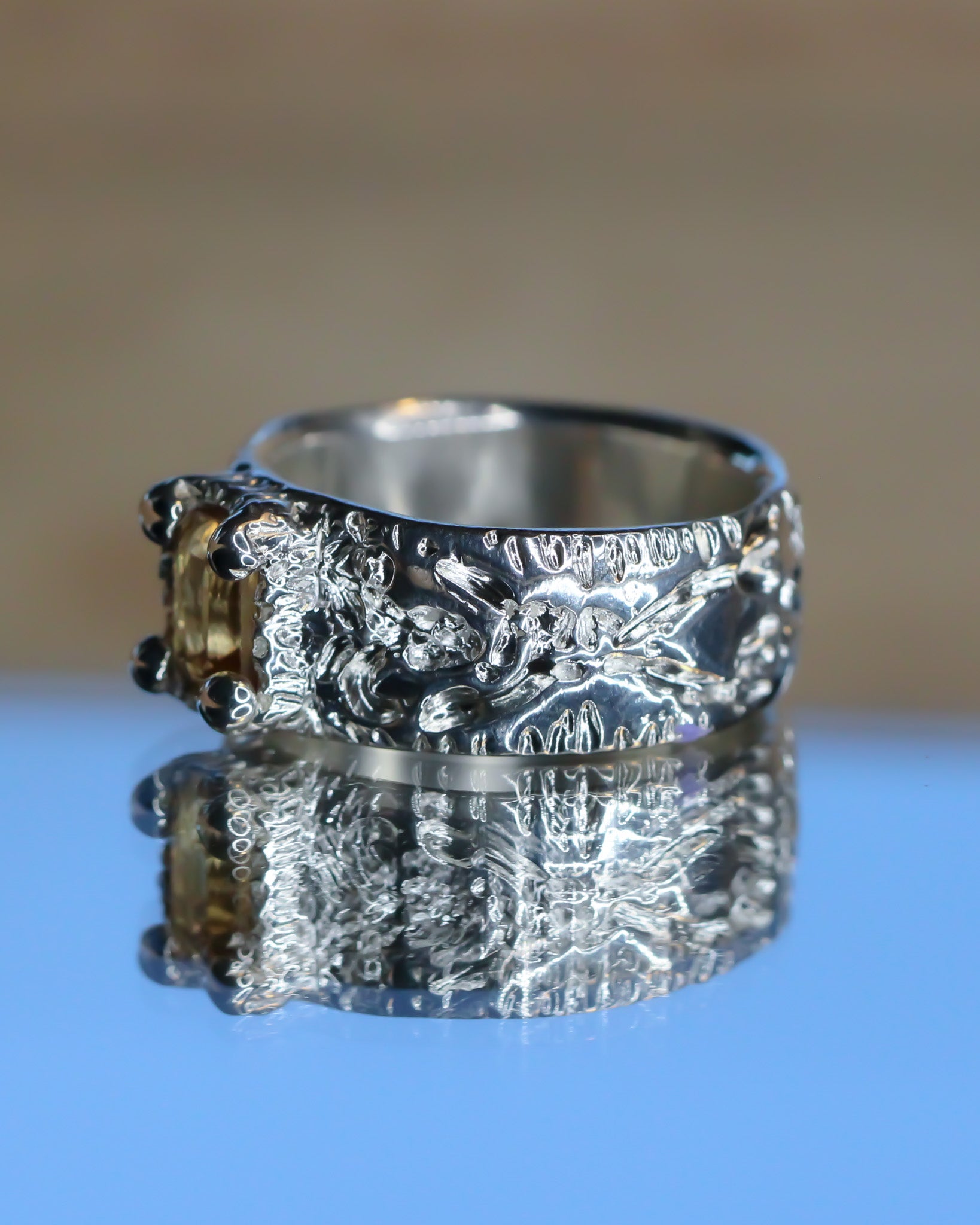 JOJ #3 Baguette Citrine Ring size 8