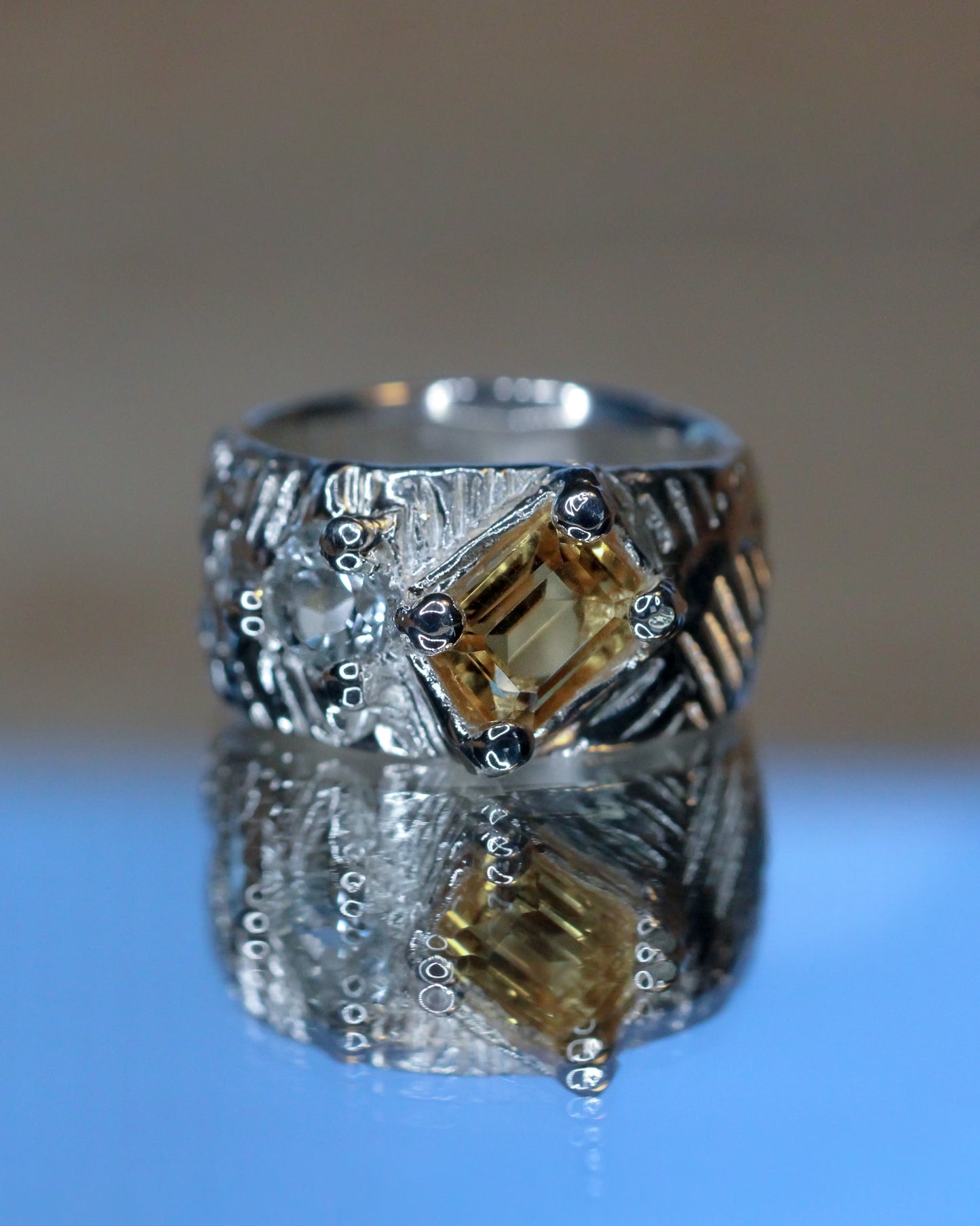 JOJ #3 Baguette Citrine Ring size 5