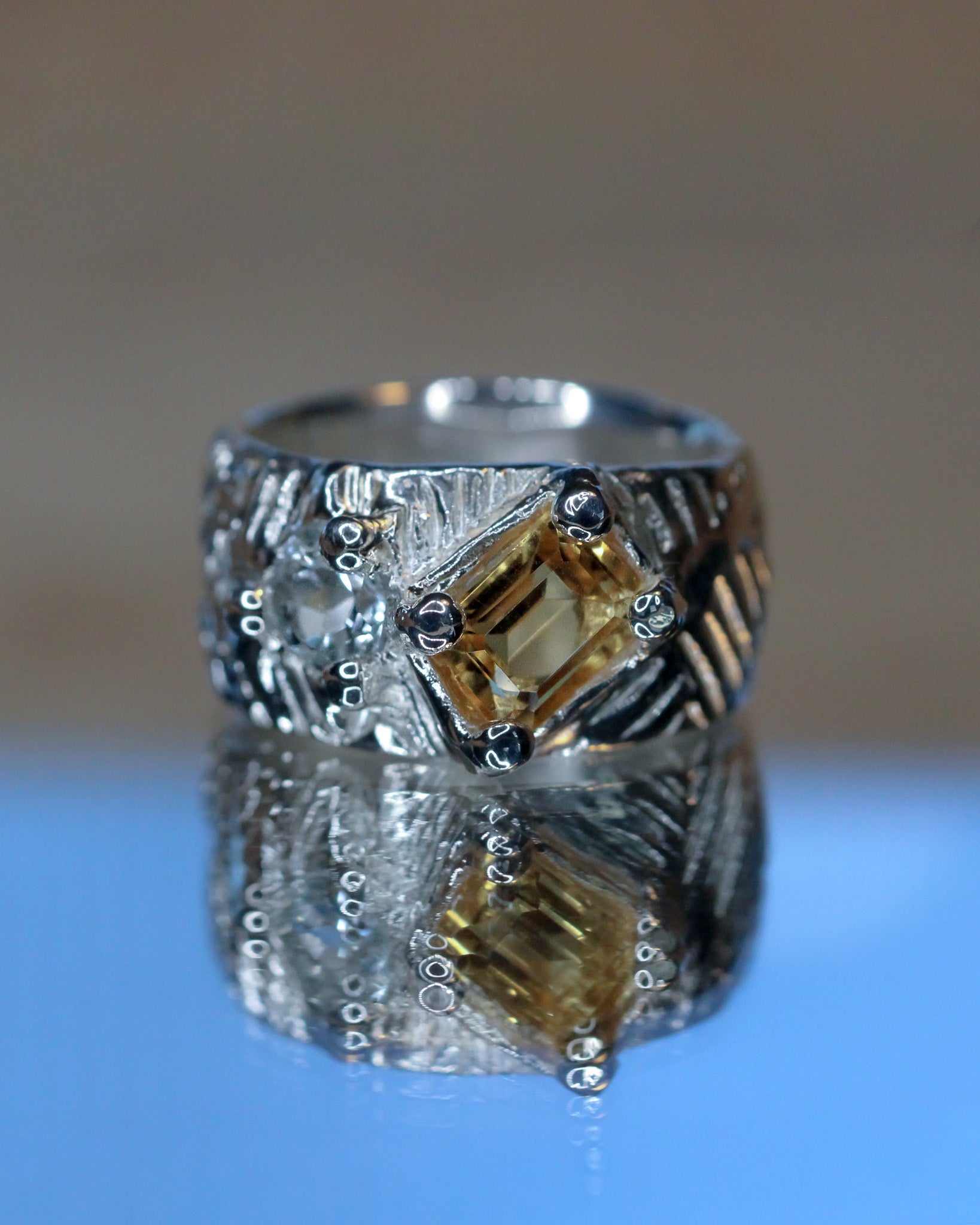 JOJ #3 Baguette Citrine Ring size 5
