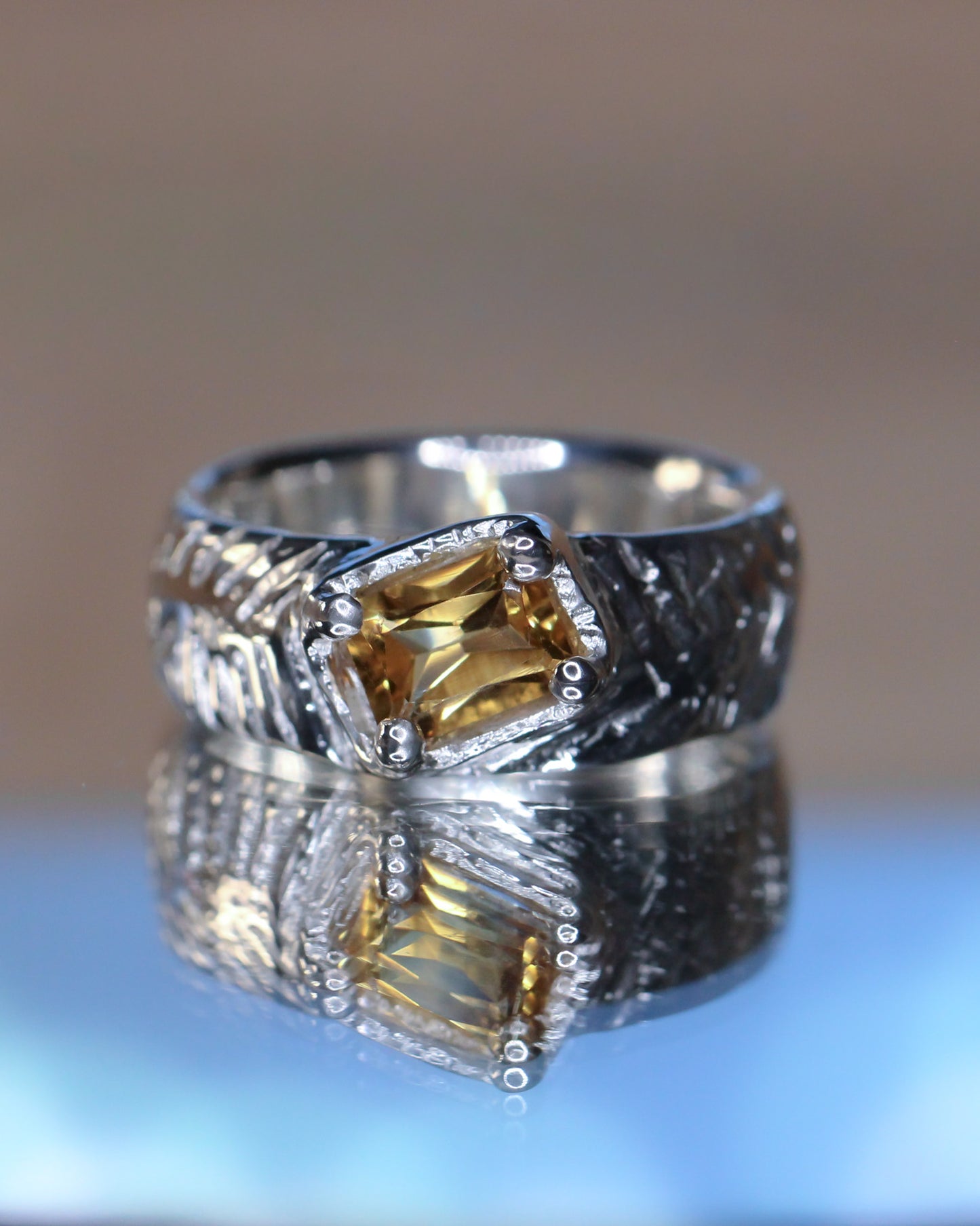 JOJ #3 Baguette Citrine Ring size 7 1/4
