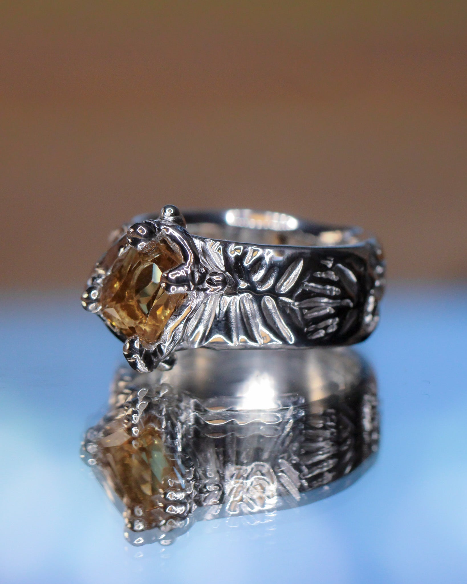 JOJ #3 Baguette Citrine Ring size 4 3/4
