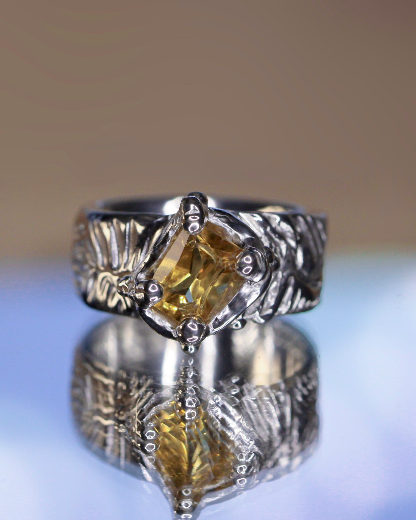 JOJ #3 Baguette Citrine Ring size 4 3/4