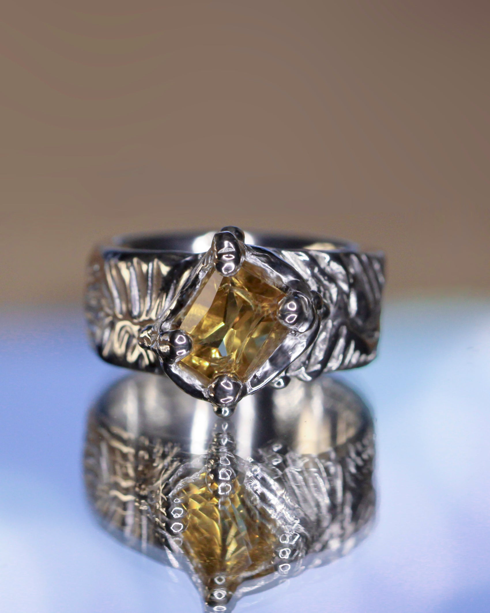 JOJ #3 Baguette Citrine Ring size 4 3/4