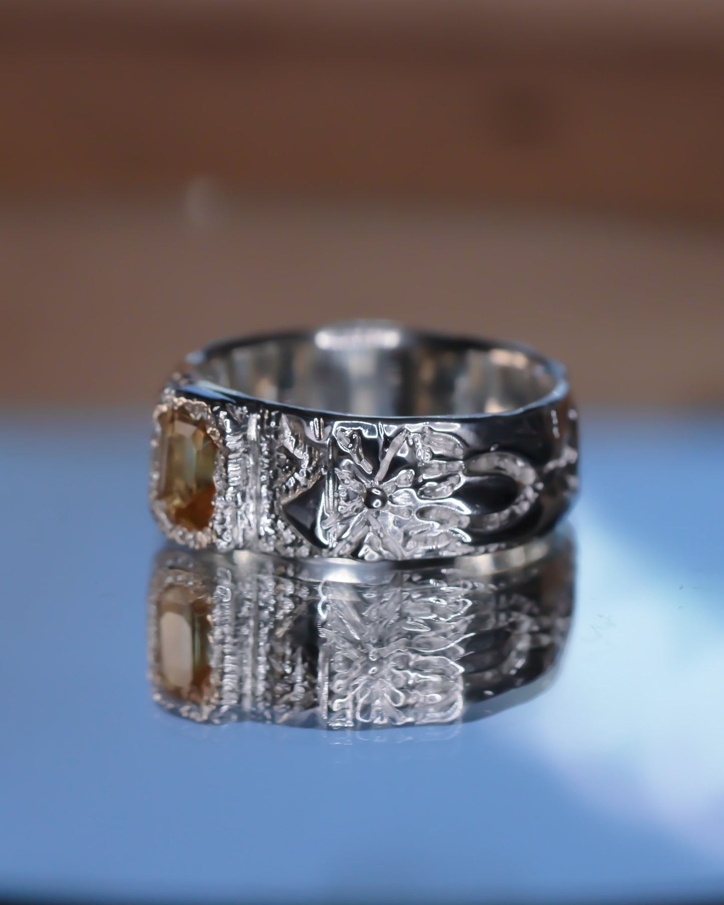 JOJ #3 Baguette Citrine Ring size 9 1/2