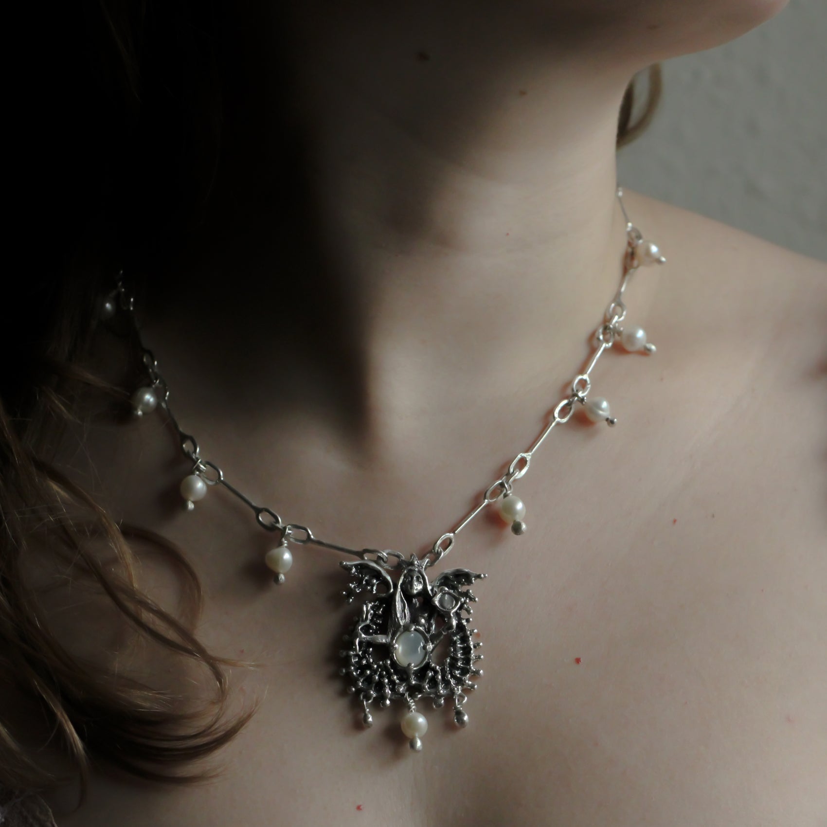Mer-Moon Mother of Tides Talisman with rolo chain
