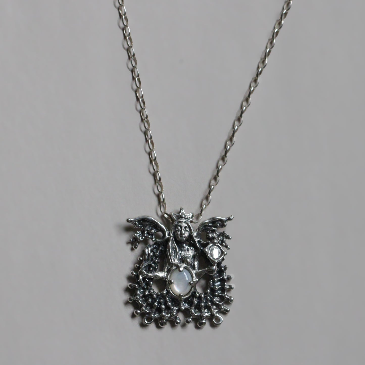 Mer-Moon Mother of Tides Talisman with rolo chain