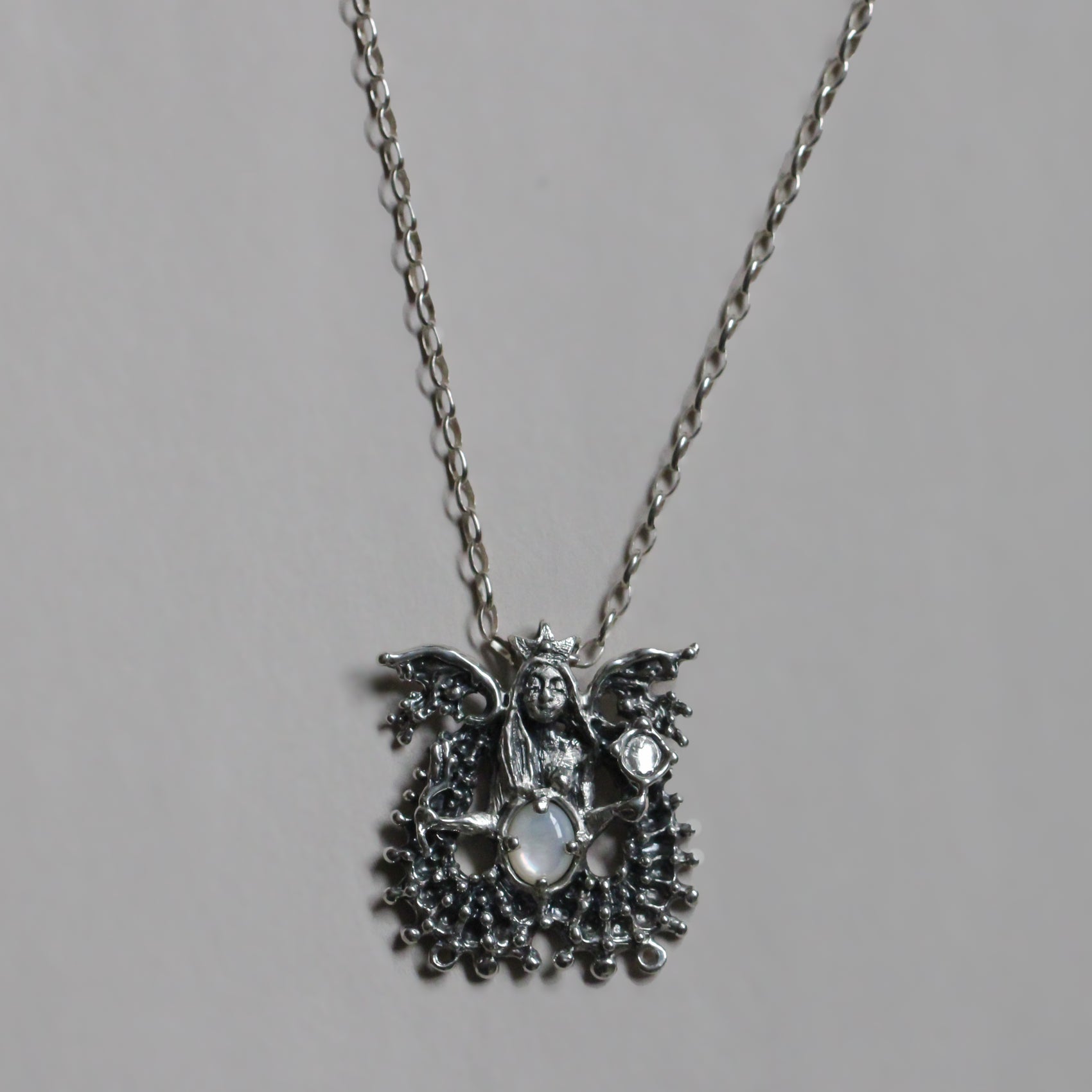Mer-Moon Mother of Tides Talisman with rolo chain