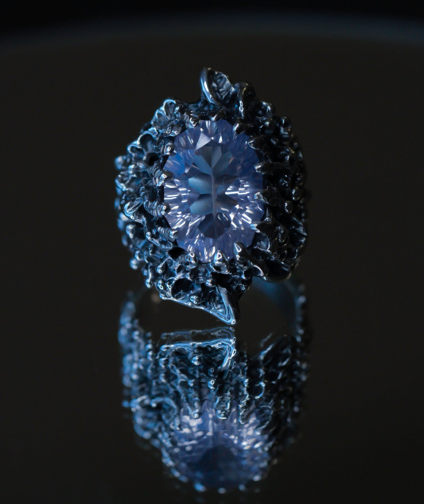 The Crystal Flower Venus Flow Ring, one-of-a-kind, size 9