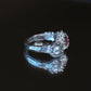 Pink and Pearl Venus Flow Ring, one-of-a-kind, size 7