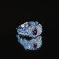Pink Tourmaline, Opal and Pearl Venus Flow Ring, one-of-a-kind, size 7