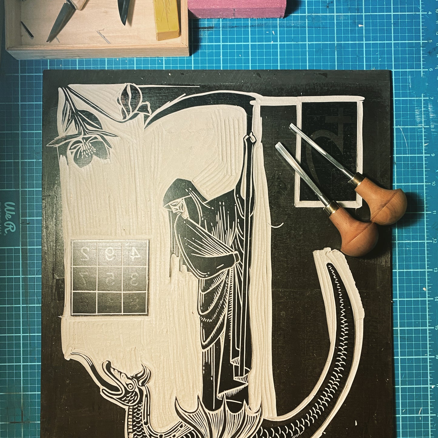 Saturn in Aquarius Talismanic Relief Prints