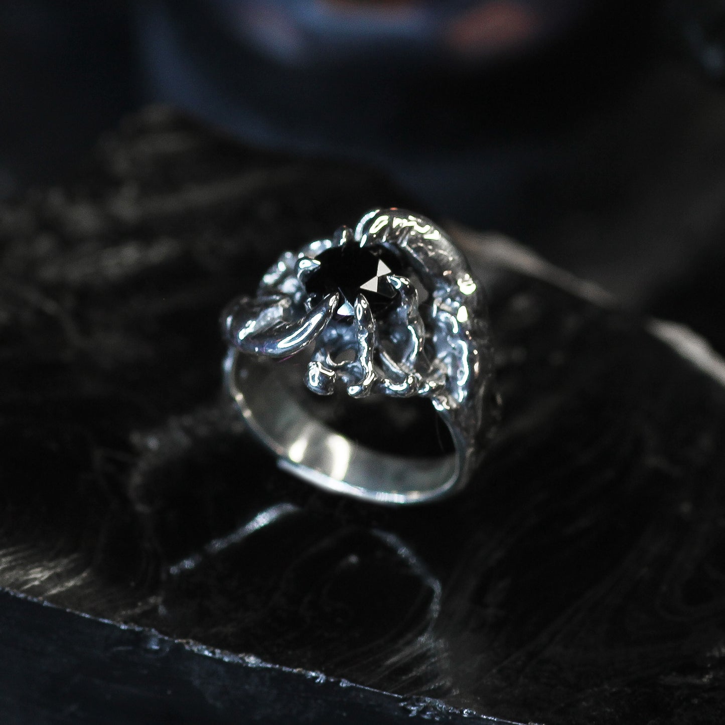 Saturn Talisman ~ Raven Claw Ring
