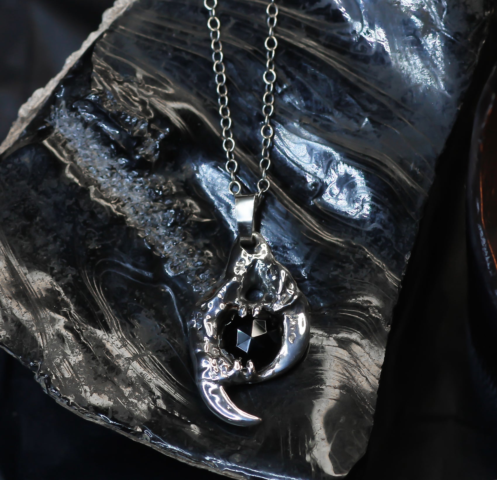 Saturn Talisman ~ Raven Claw Pendant