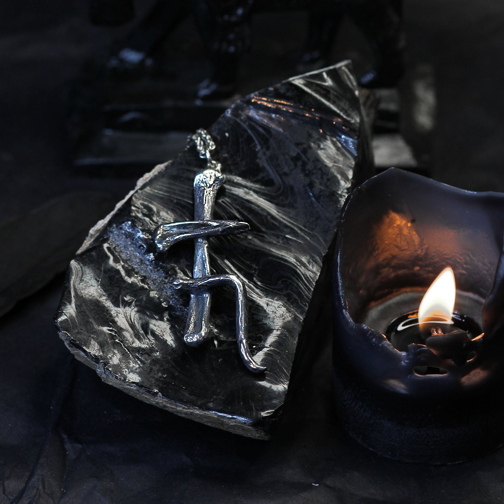 Saturn Talisman ~ Glyph Bone Pendant